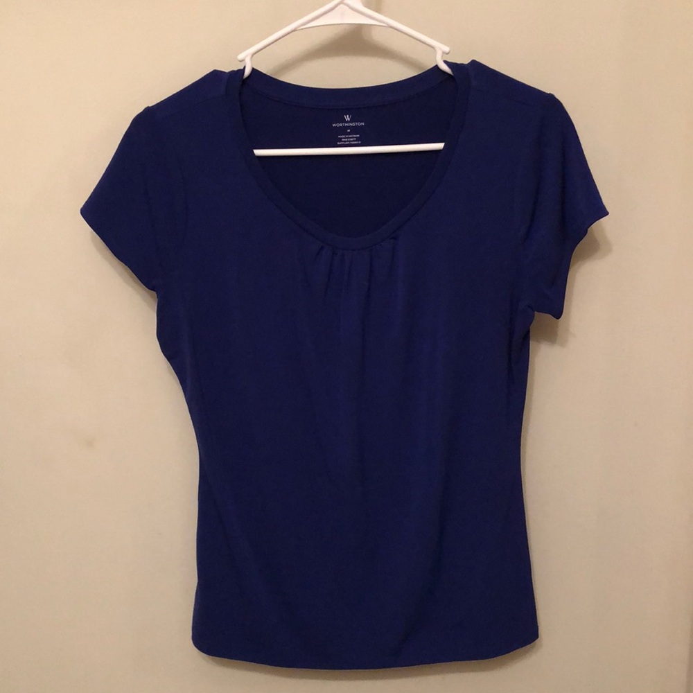 Worthington brand dress shirt/top.Navy Blue